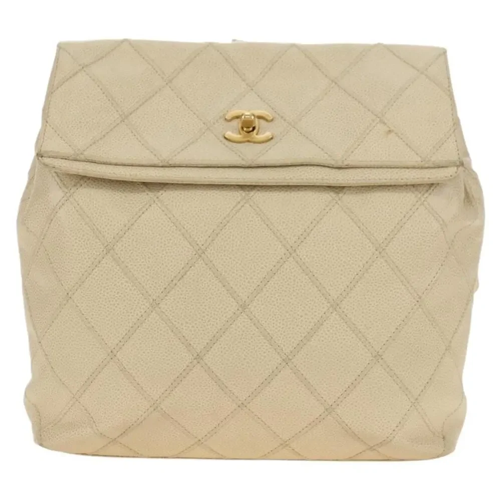 Chanel Bicolore Backpack Beige Caviar Leather